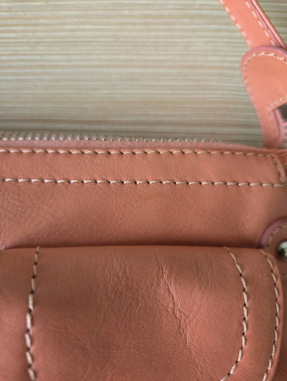 Vintage Y2K Marc Jacobs Coral Pink Leather Shoulder Bag Cargo Pocket Hobo Purse